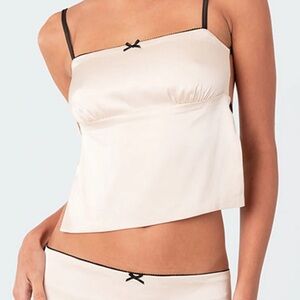 Edikted Satin Open-Back Tank Top